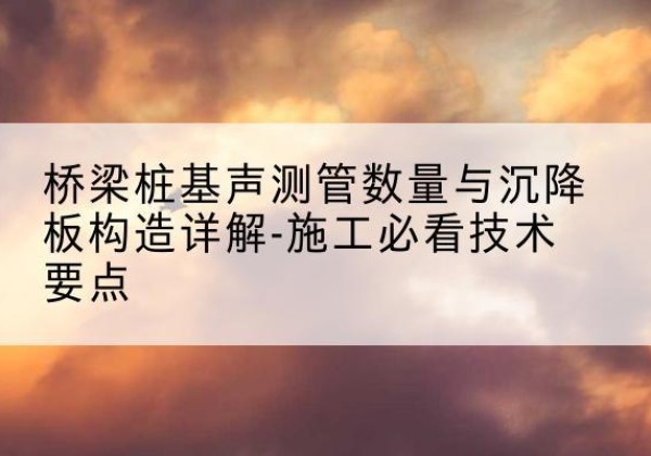 恩阳桩基需要预埋几根声测管？-桥梁桩基声测管数量与沉降板构造详解-施工必看技术要点
